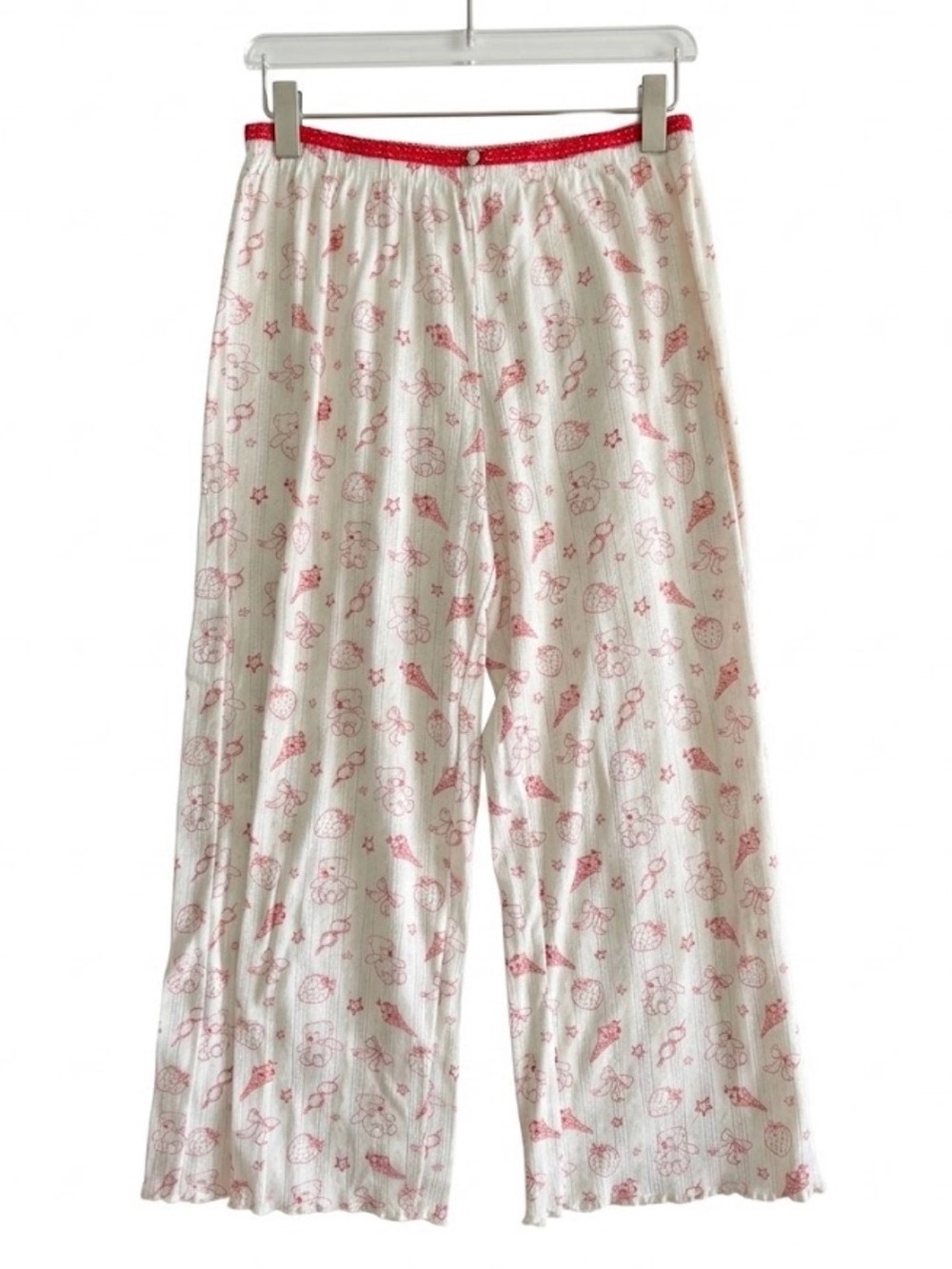 Cozy Lounge Pants Strawberry Fruit Teddy Bear Bow Stars Ice Cream Pajama Capri